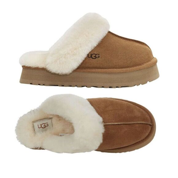 UGG Disquette Chestnut Platform Clog Slipper for Women 1122550